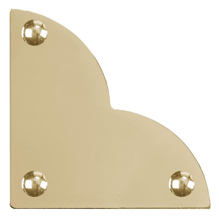 Dritz Home 44793-35 Campaign Hardware Large Smooth Quatrefoil Corner, Brass (3-Pack)