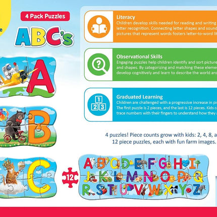 MasterPieces Educativo - Puzles de 4 paquetes de abecedario
