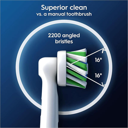 Oral-B Pro Cross Action Electric Toothbrush Head, X-Shape and Angled Bristles for Deeper Plaque Removal, Pack of 8 Toothbrush Heads, White (Packaging may vary)