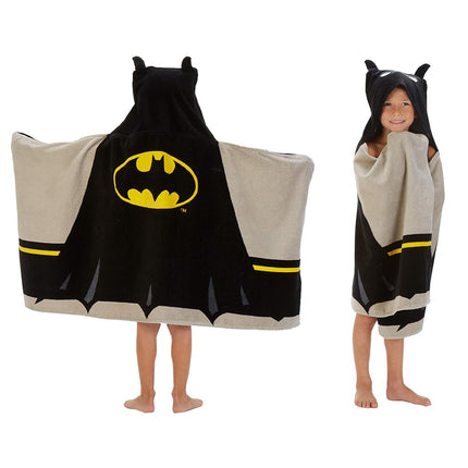 Franco Batman Kids Bath/Pool/Beach Super Soft Cotton Terry Hooded Towel Wrap, 24" x 50"