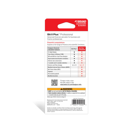Calculadora profesional Texas Instruments BA II Plus