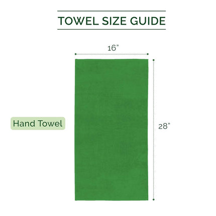 Elegant Comfort Luxury 100% Turkish Cotton Corduroy Ribbed 4 Pack Hand Towel Set 16 x 28 Inch - Absorbent, Super Soft, Quick Dry, Premium Towels for Bathroom, Gym, Spa and Hotel Use, Emerald Green