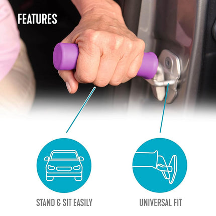 Able Life Auto Cane, Portable Vehicle Support Handle, Standing Mobility Aid, Car Assist Cane Grab Bar, Lavender