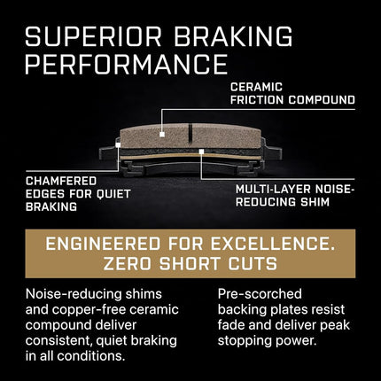 QUALITY-BUILT Premium Rear Brake Pads for 03-04 Chevrolet, BP1157 Ceramic