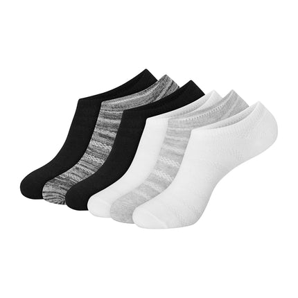 Hanes Chaussettes Courtes Invisibles Respirantes Légères pour Femme, Lot de 6 Paires, Noir/Gris Accent, Pointure : 39-44 FR