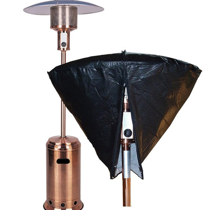 Fire Sense 02054 Outdoor Vinyl Head Cover LPG Patio Heaters Heavy Duty 10 Gauge Felt Lined Waterproof Weather Resistant with 32" Reflectors - Black