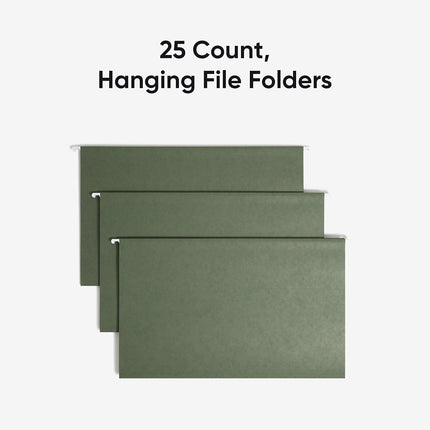 Smead 64155 Hanging File Folders, 1/5 Tab, 11 Point Stock, Legal, Green (Box of 25)