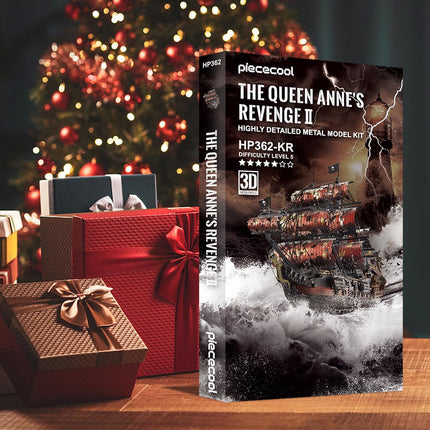 Piececool 3D Metal Puzzles The Queen Anne's Revenge Pirate Ship DIY Jigsaw Assembly Model Kits for Adult