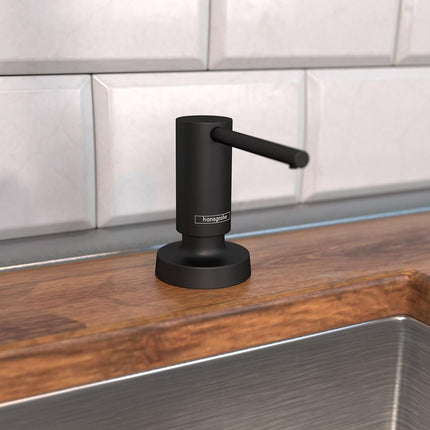 hansgrohe Bath and Kitchen Sink Soap Dispenser, Talis 4-inch, Modern Soap Dispenser in Matte Black, 40448671