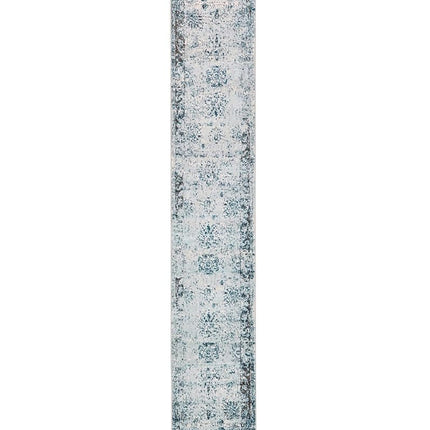 Unique Loom 3134067 Alfombra de corredor de área envejecida vintage tradicional oriental de la colección Sofía de 2 pies (0.6 m x 4 m), 2.5 x 13, Azul claro