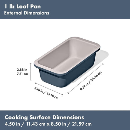 OXO Good Grips Non-Stick Pro Ceramic Coated Metal Bakeware 1Lb Loaf Pan, Storm Blue