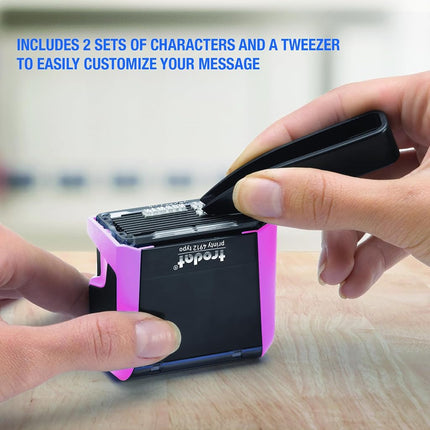 Trodat Printy 4912 Stamp to Design Yourself Pastel Pink - Self-Inking 4 Lines Black Imprint Colour 47 x 18 mm