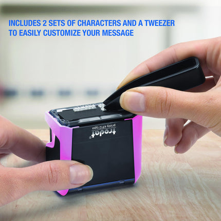 Trodat Printy 4912 Stamp to Design Yourself Pastel Pink - Self-Inking 4 Lines Black Imprint Colour 47 x 18 mm