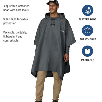 FROGG TOGGS Youth Ultra-Lite2 Waterproof Breathable Rain Suit, Carbon Black, Large