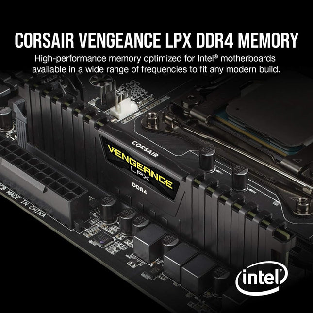 CORSAIR VENGEANCE LPX DDR4 RAM 32GB (2x16GB) 3200MHz CL16-20-20-38 1.35V Intel XMP AMD EXPO Computer Memory � Black (CMK32GX4M2E3200C16)