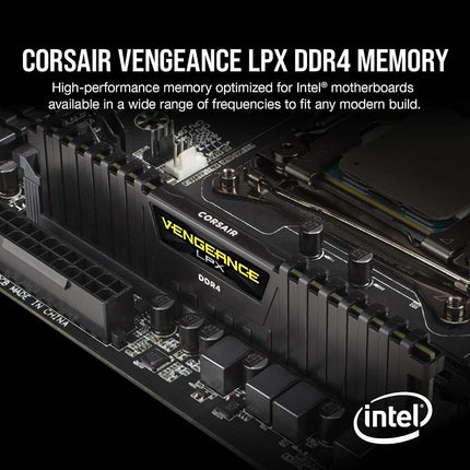 CORSAIR VENGEANCE LPX DDR4 RAM 16GB (2x8GB) Up to 3200MHz CL16-20-20-38 1.35V Intel AMD Desktop Computer Memory - Black (CMK16GX4M2E3200C16)