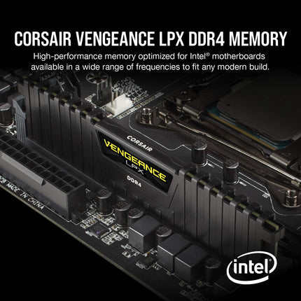 CORSAIR VENGEANCE LPX DDR4 RAM 32 GB (2x16 GB) 3200 MHz CL16-20-20-38 1.35 V Intel XMP AMD EXPO Memoria de computadora – Negro (CMK32GX4M2E3200C16)