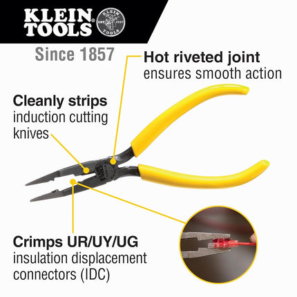 Klein Tools Vdv026-049 Connector Crimping Long-Nose Pliers