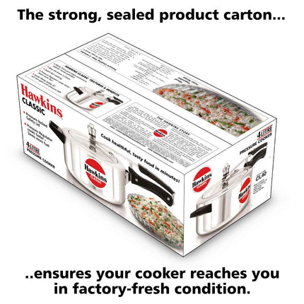 Hawkins Classic Pressure Cooker, 4 Litre Capacity