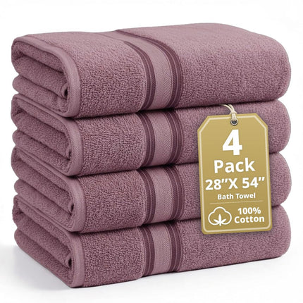 LANE LINEN 100% Cotton Large Bath Towels Set of 4 