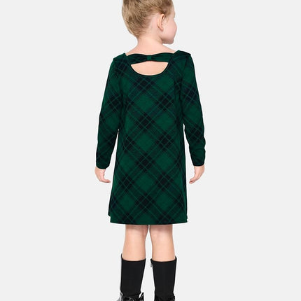 The Children's Place Girls' One Size and Toddler Long Sleeve Fashion Dress, Green Plaid, 5T