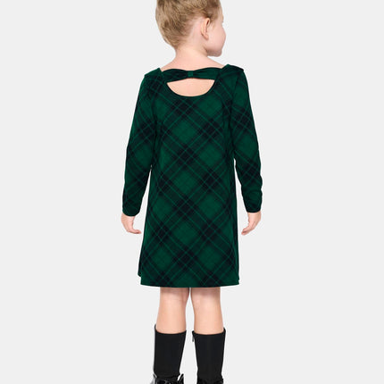 The Children's Place Girls' One Size and Toddler Long Sleeve Fashion Dress, Green Plaid, 5T