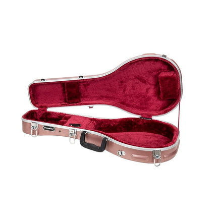 Crossrock A-Style Mandolin Case | ABS Molded Hardshell with Security Lock, Metal Feet, and Detachable Straps-Rose Gold (CRA862MARG)