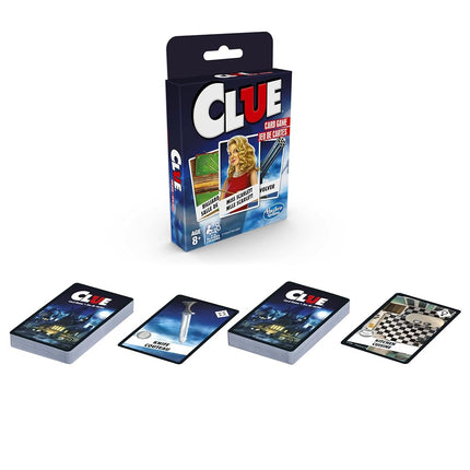 CLUE Hasbro Card Game, 3-4 Player Strategy Game, Travel Games, for Kids Ages 8 and Up