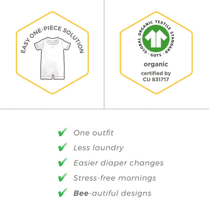 Burt's Bees Baby Boys pelele enterizo, algodón 100% orgánico, mono de una pieza y patucos para niños pequeños, rayas de rugby Blossom, 6-9 meses EE. UU.