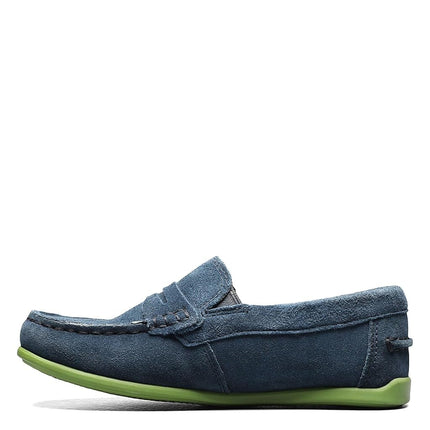 Florsheim Jasper Driver Jr Loafer, Blue-Lime-Suede, 2.5 UK