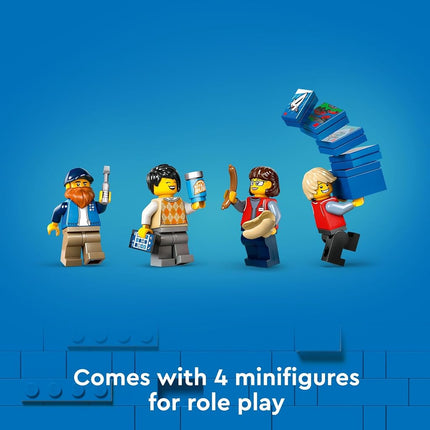 LEGO City Delivery Truck (60440) Playset for Ages 8 & Up, Featuring a Truck with a Large Trailer Pallets of Playsets, a Functioning Toy Forklift Truck & a Hot-Dog Stand