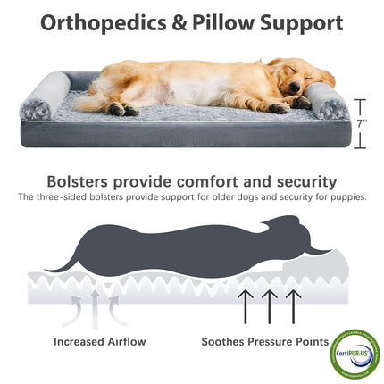 BFPETHOME Orthopedic Washable XLarge Dog Bed for Senior Dog Cozy Sleep