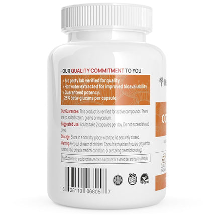 Real Mushrooms Cordyceps Capsules - Performance Supplement with Cordyceps Mushroom Extract for Energy & Immune Support Vegan Supplement, Non-GMO, 120 Caps