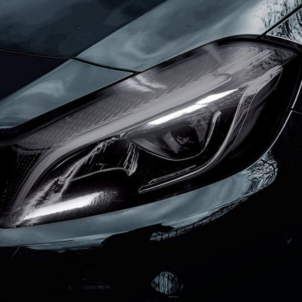 VViViD Smoke Black Gloss Vinyl Headlight Foglight Transparent Wet Tint Wrap Self-Adhesive (16 Inch x 48 Inch, 2-roll Pack)