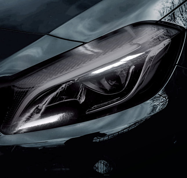 VViViD Smoke Black Gloss Vinyl Headlight Foglight Transparent Wet Tint Wrap Self-Adhesive (16 Inch x 48 Inch, 2-roll Pack)