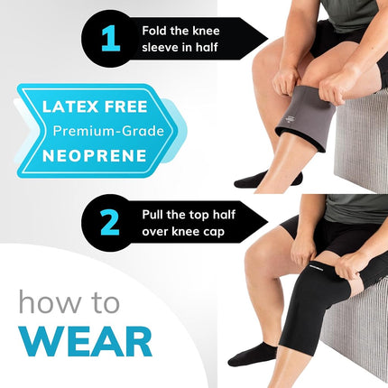 BraceAbility Plus Size Neoprene Knee Sleeve | XXXXXXL Obesity Compression Support Brace for Bariatric Women & Men with Big Thighs & Arthritis Joint Pain (6XL)