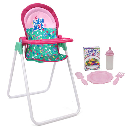 Baby Alive: Doll Highchair Set - Green, Pink, Hear