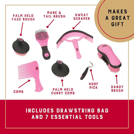 Weaver Leather Grooming Kit, Gray/Pink