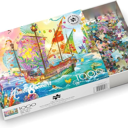 Buffalo Games - Silver Select - Aimee Stewart - Crystal Dreamship Harbor - Rompecabezas de 1000 Piezas para Adultos - Rompecabezas Desafiante Perfecto para Noches de Juegos