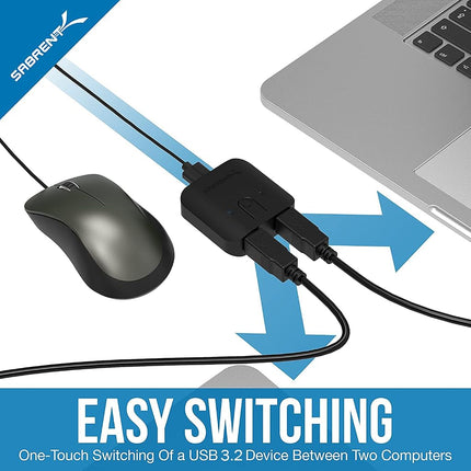 Sabrent USB 3.0 Sharing Switch for Multiple Computers and Peripherals LED Device Indicators (USB-SW30)