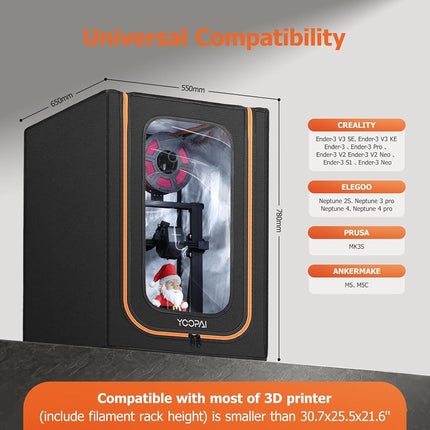 3D Printer Enclosure with LED Light,Dustproof Tent Constant Temperature Protective Cover for Creality Ender 3 V3 SE/KE/Ender 3/Ender 3 Pro/Ender 3V2/Ender 3S1/Neo/Anycubic Elegoo, Medium