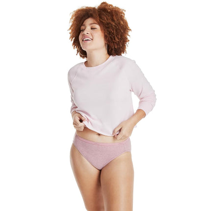 Hanes Women's Ultra Soft Cotton Bikini Panties, Multi-Packs Available, Assorted 6-pack, 6