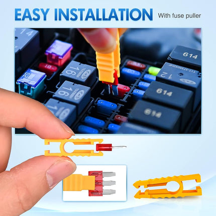 Nilight 60PCS Micro3 Fuse ATL Car Blade Fuses Assortment Kit 3 Prong Micro Blade Car Fuses Replacement 5A 7.5A 10A 15A Automotive Fuse with Fuse Puller for Cars Trucks SUVs RVs