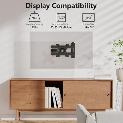WALI TV Wall Mount for Most 13-32 Inch TVs Monitors (1330LM), Black