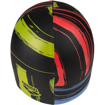 Arena Print 2 Unisex Silicone Swim Cap Pool Bathing Cap Intensive Training Comfortable Non-Slip Swimming Hat, One Size, Arena Grid