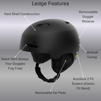 Casque de ski Giro Ledge - Casque de snowboard pour hommes, femmes et jeunes - Light Mineral mat - L (59-62,5 cm)