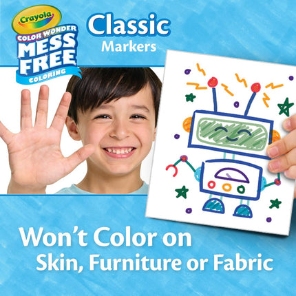 CRAYOLA Color Wonder Marker Set, 20 Mess Free Broad Line Markers for Kids & Toddlers 3+