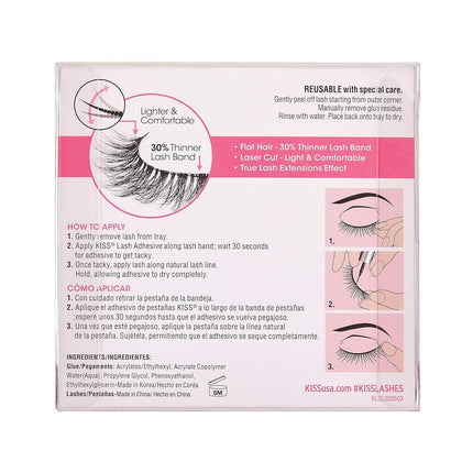 KISS Lash Couture Luxtension, False Eyelashes, 'Velvet', 12 mm, Includes 1 Pair Of Lashes, Contact Lens Friendly, Easy to Apply, Reusable Strip Lashes