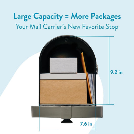 ARCHITECTURAL MAILBOXES BM16BSNEC Brunswick Post Mount Mailbox, Black and Satin Nickel, L