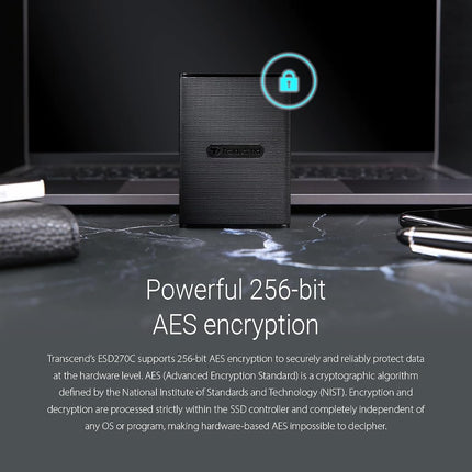 Transcend ESD270C 250GB USB 3.1 Gen 2 Portable SSD, Up to 520 MB/s for Laptop, Desktop, Mobile Devices & Gaming Consoles TS250GESD270C